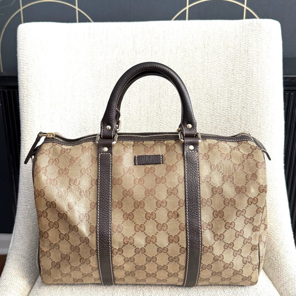 Authentic Gucci Joy Boston bag brown monogram coated canvas medium size - Picture 2 of 16
